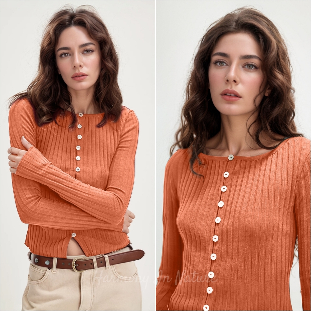 Alice Snug & Chic Button-Up - Orange